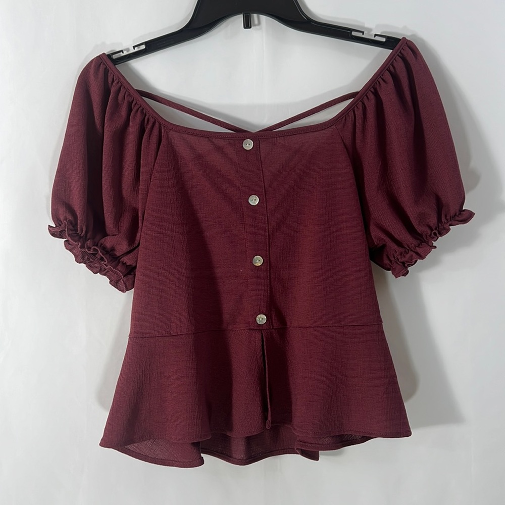 💥💥Love + Joy Large Maroon Blouse